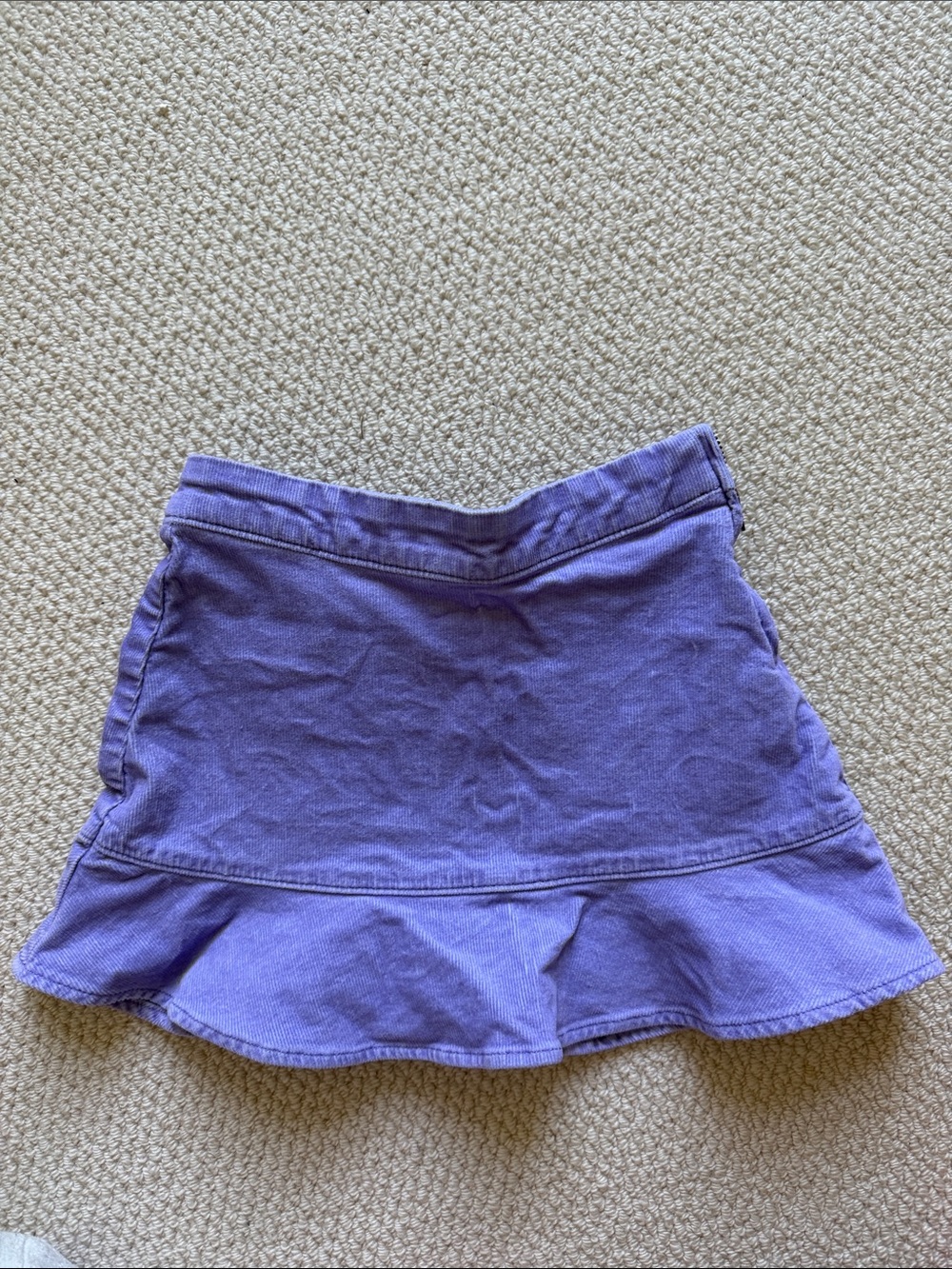 Crewcuts Purple Ruffle Hem Corduroy Skirt